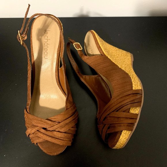 Le Chateau Peep Toe Wedges - Picture 2 of 8